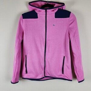 Vineyard Vines size Large girl pink hooded jacket new
